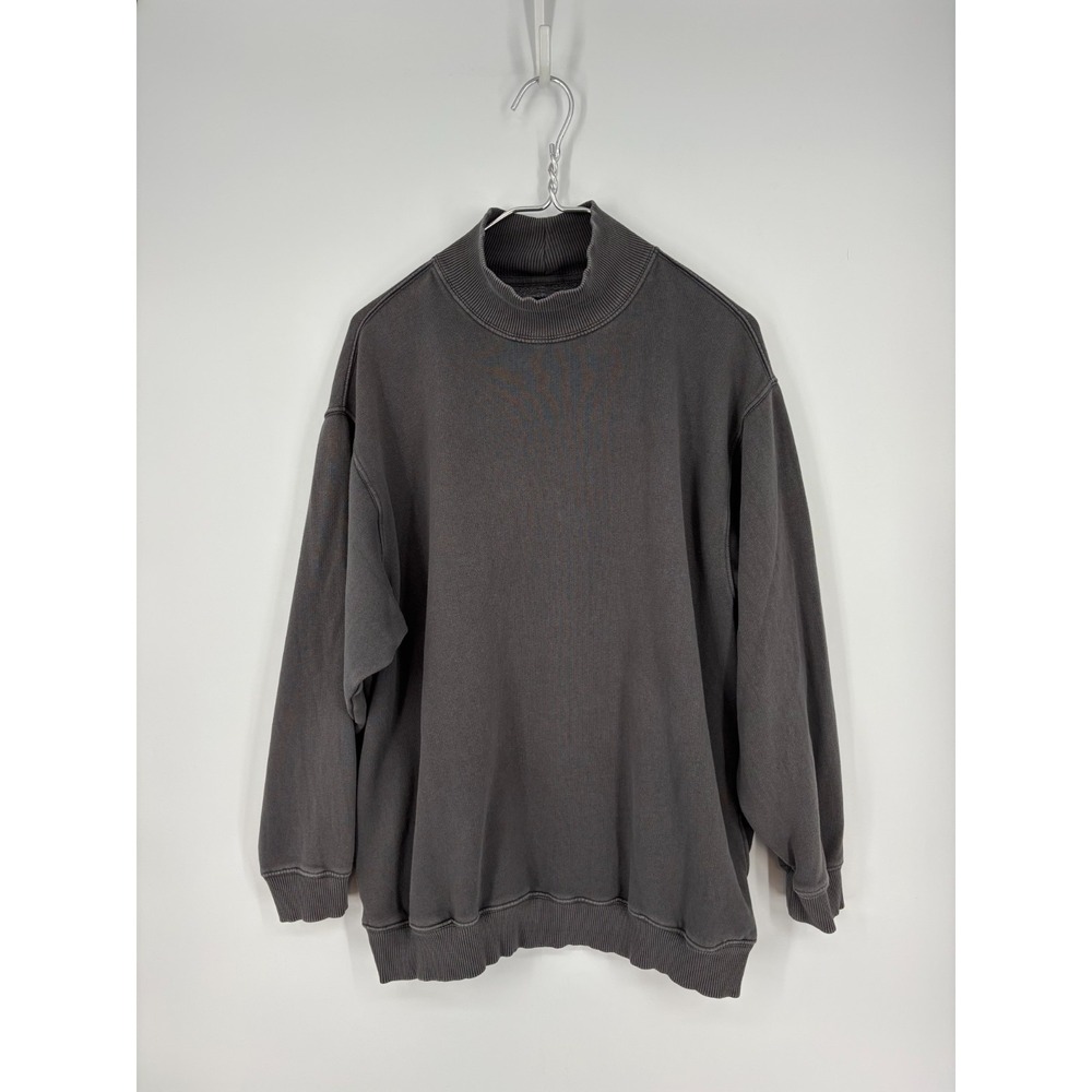 Aerie Sweatshirt Women L Gray Mock Neck Pullover Pockets